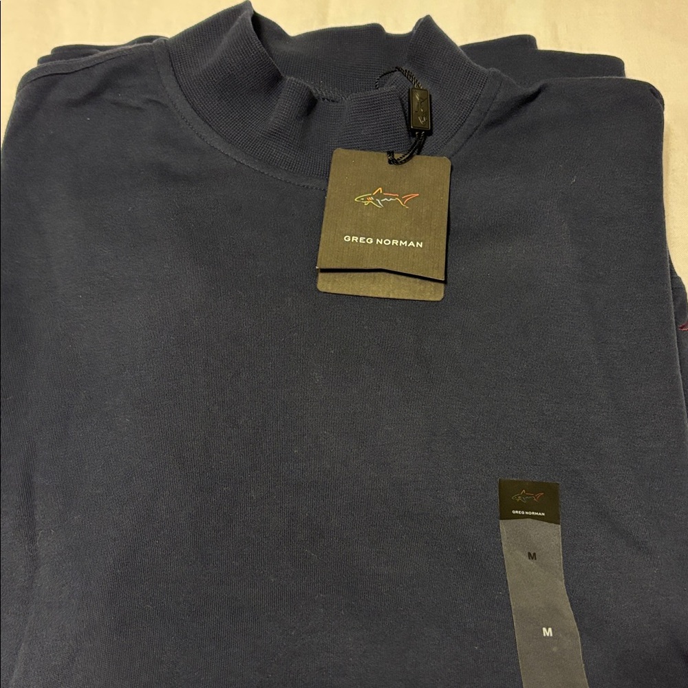 Greg Norman Collection Deep Blue long sleeve mock turtle top